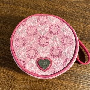Coach Pink Heart Travel Jewelry Case